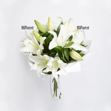 Send bouquet of white lilies to Sofia