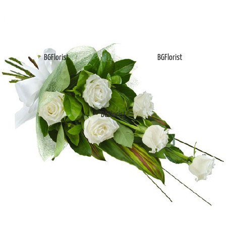 Send bouquet of six white roses to Sofia