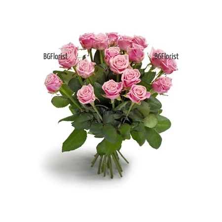 Send bouquet of pink roses by courier to Sofia.