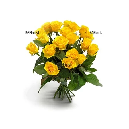Send bouquet of yellow roses by courier to Sofia.
