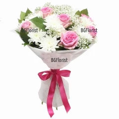 Send bouquet of pink roses to Bulgaria