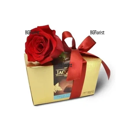 Send one rose and truffles to Sofia, Plovdiv, Varna, Burgas