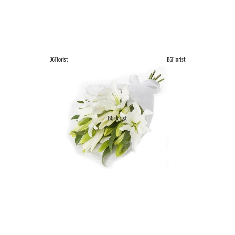 Send classic bouquet of white lilies to Sofia