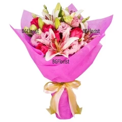 Send bouquet of roses and lisianthus to Sofia