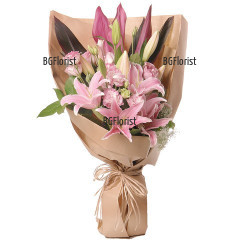 Send bouquet of lilies and lisianthus to Sofia
