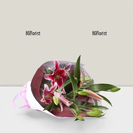 Доставка на букет от Розови лилиуми в София