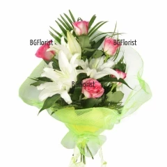 Send bouquet in white and pink to Sofia