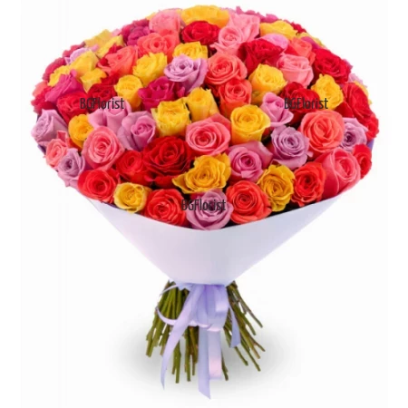 Send 101 multicoloured roses to Sofia