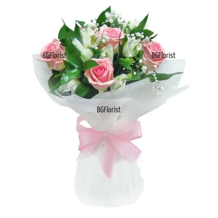 Send bouquet of pink  roses to Sofia by courier.