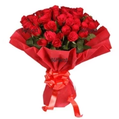 Send bouquet of roses and flowers by courier