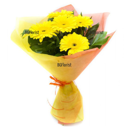 Send bouquet of yellow gerberas by courier to Sofia.