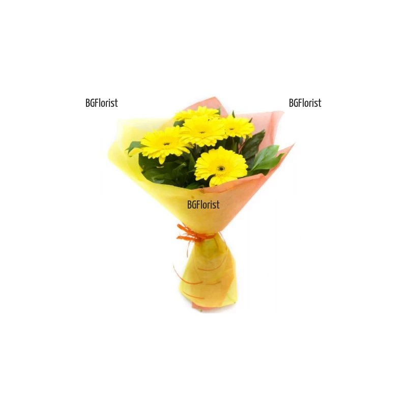 Send bouquet of yellow gerberas by courier to Sofia.