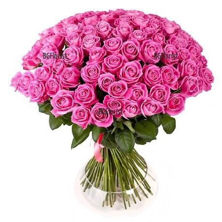Send bouquet of 101 pink roses to Sofia.