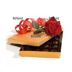 Send a rose and chocolates  by courier to Sofia