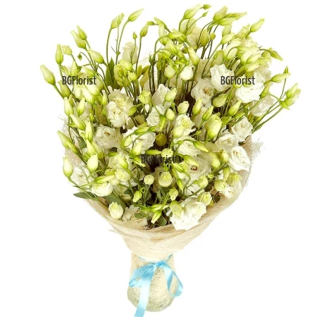 Order bouquet of white lisianthus to Plovdiv.