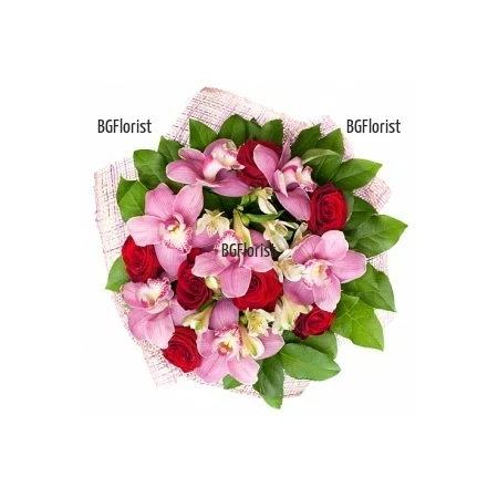 Order bouquet of orchids and roses online