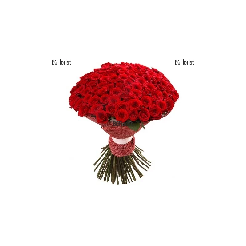 Order bouquet of 101 red roses to Sofia