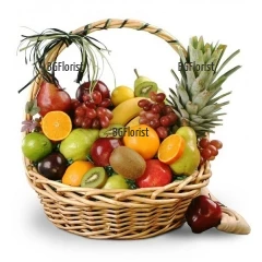 A basket arranged with various fruits