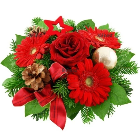 Букет "Коледен дух" - доставка на цветя с куриер в София
