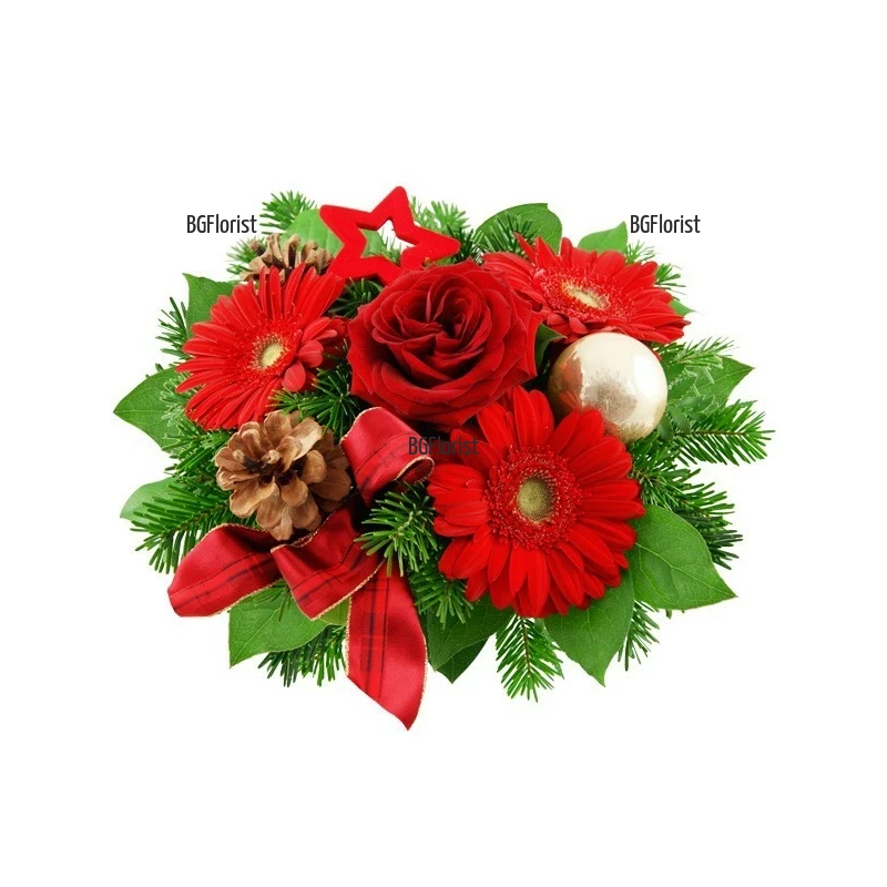 Букет "Коледен дух" - доставка на цветя с куриер в София