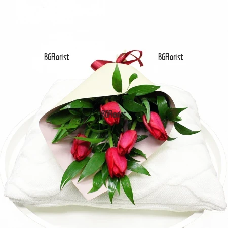 Send bouquet of 5 tulips to Plovdiv