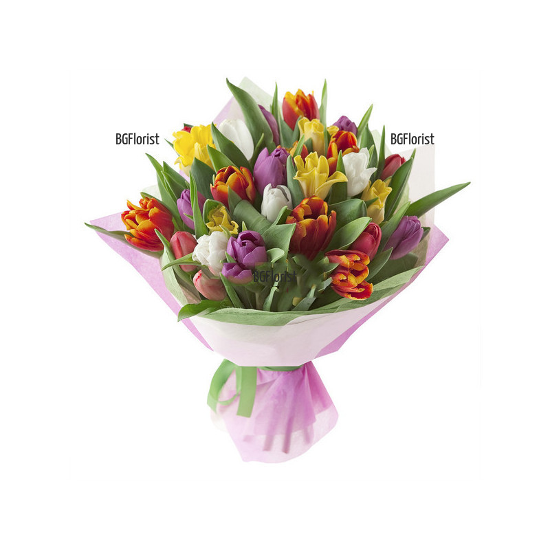 Send bouquet of tulips by courier to Ruse