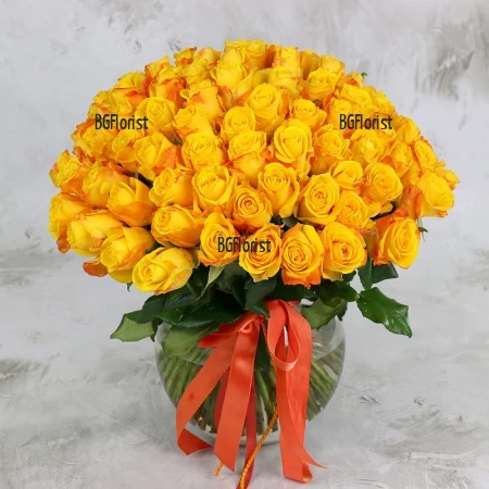 Bouquet of 101 yellow roses