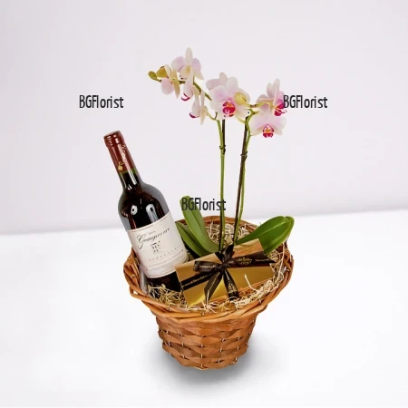 Send orchid and red wine