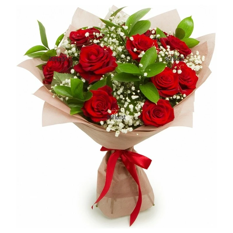 Send bouquet of roses to Sofia by courier