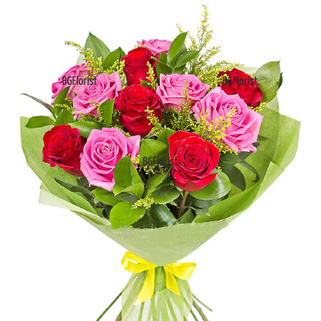 Шарен букет от рози - доставка на цветя в София