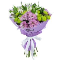 Magnificent bouquet, radiating freshness and tranquility, arranged with various flowers and fresh greenery.