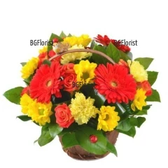 Send a flower basket by courier.