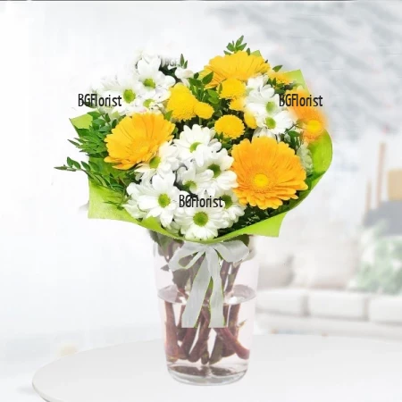 Fiesta - Send Colorful Bouquet of Chrysanthemums and Gerberas