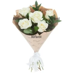 Send white roses bouquet to Bulgaria