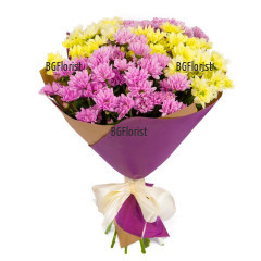 Online order and send to Bulgaria chrysanthemums bouquet