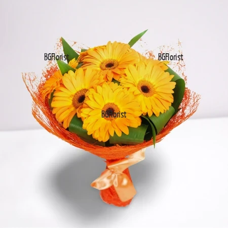 Летен букет от оранжеви гербери