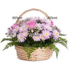 Delivery flower basket from a local florist in Bulgaria