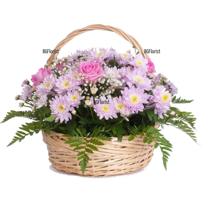 Delivery flower basket from a local florist in Bulgaria