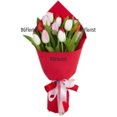 Flower delivery to Bulgaria 15 tulips bouquet