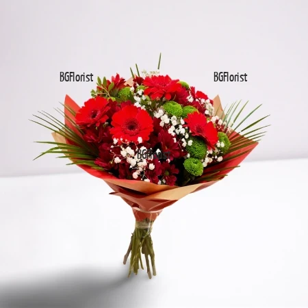 Send a bouquet of gerberas and flowers to Bulgaria