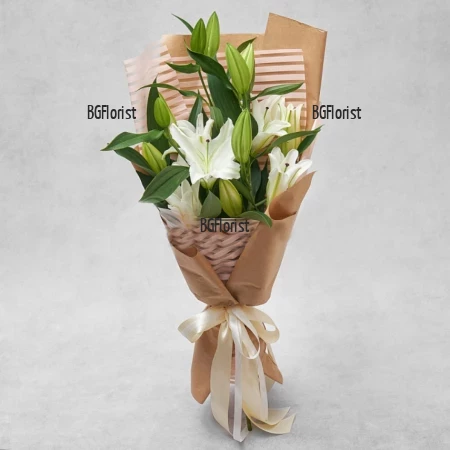 Delivery to Bulgaria Bouquet of lilies Starry sky