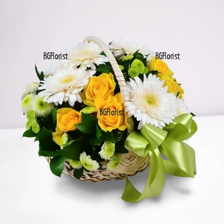 Кошница с цветя Приятен ден