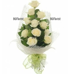 Send a bouquet of 11 white roses