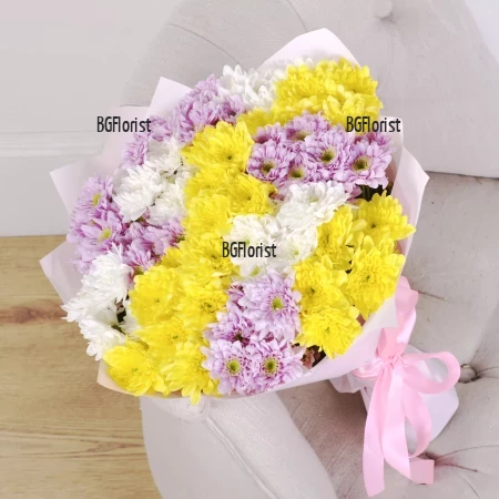 Send to Bulgaria bouquet of fresh chrysanthemums