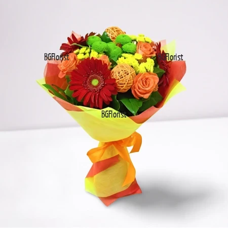 Order and delivery of a colorful bouquet of flowers