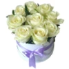 Доставка на кутия с 9 бели рози в София