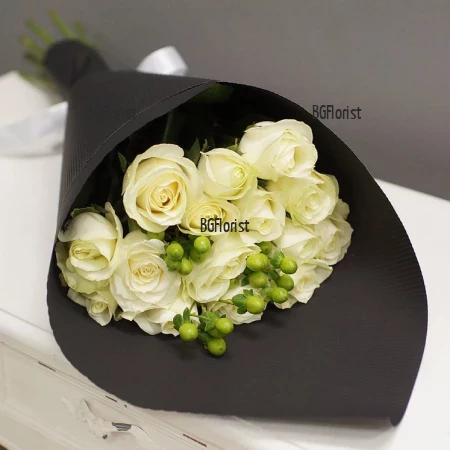Send a bouquet of white roses to Sofia Burgas Bulgaria
