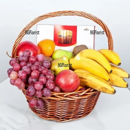 Order and send to Bulgaria a basket with fruits and Merci
