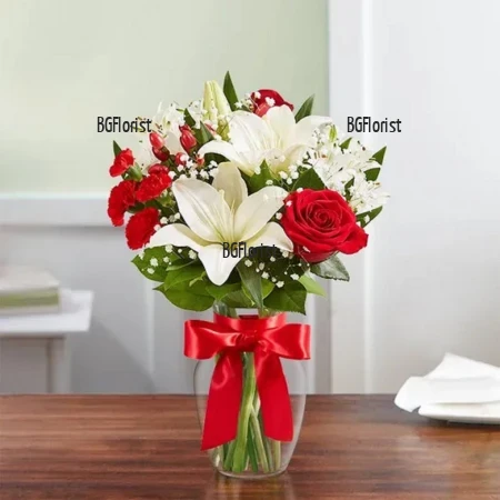 Онлайн поръчка на букет от лилиуми и рози