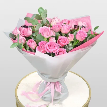 Доставка на букет с розови рози Розова нежност